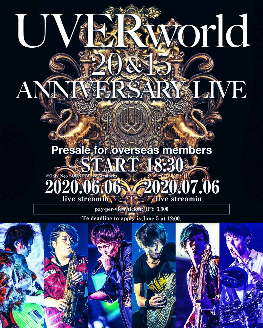 【海外向けチケット販売】UVERworld 20&15 ANNIVERSARY LIVE International Fan Club Member Ticket Office